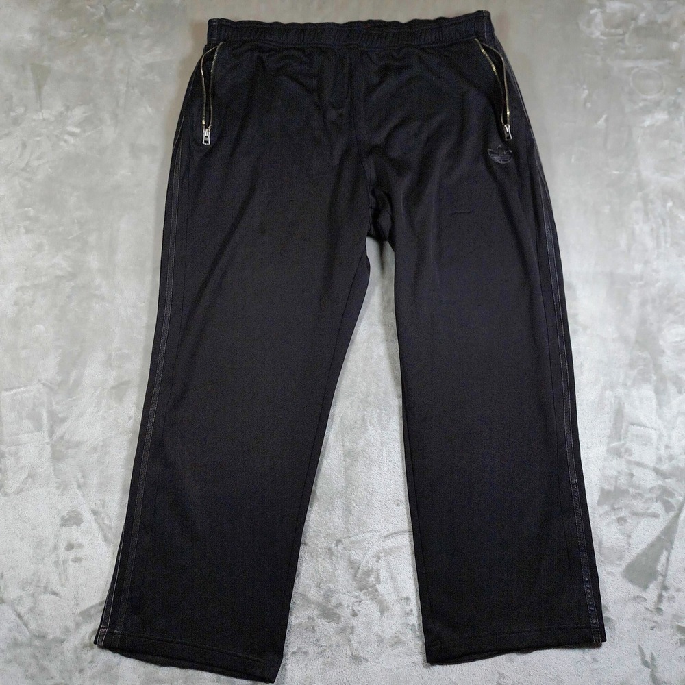 Adidas Track Pants Mens 2XL Black Zip Pocket Embroidered Skater Baggy Y2K